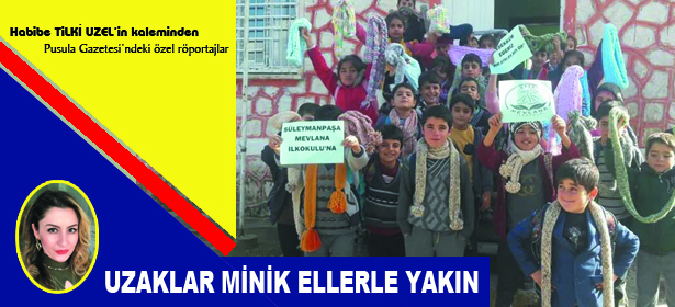 Minik eller uzaklardaki kardeşleri için ördü